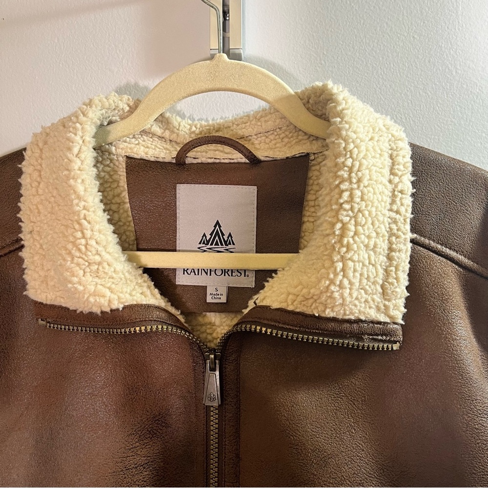 Rainforest Aviator Jacket Brown Lined Jacket Size… - image 2